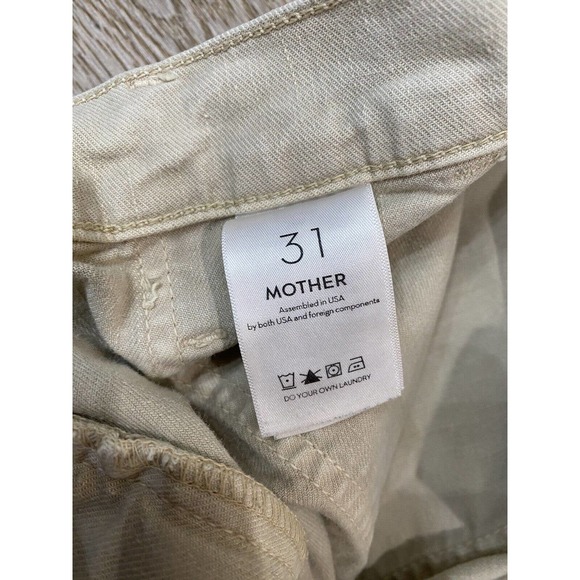 Mother The Wrapper Patch Springy Ankle Pant Cream Neutral High Rise Size 31 - Picture 5 of 11
